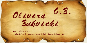 Olivera Bukvički vizit kartica